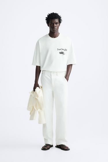 ТОЛСТОВКА С РЕЛЬЕФНЫМ ПРИНТОМ — ЖЕЛТОВАТО-БЕЛЫЙ от Zara — изображение 0