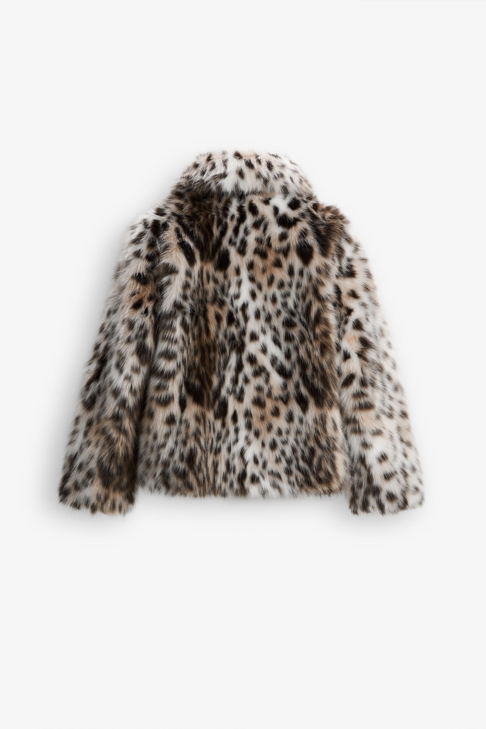 Blue fur jacket zara best sale