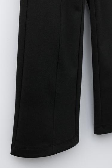 PANTALON EN MAILLE POINT ROMA À JAMBES LARGES - Noir de Zara - Image 3