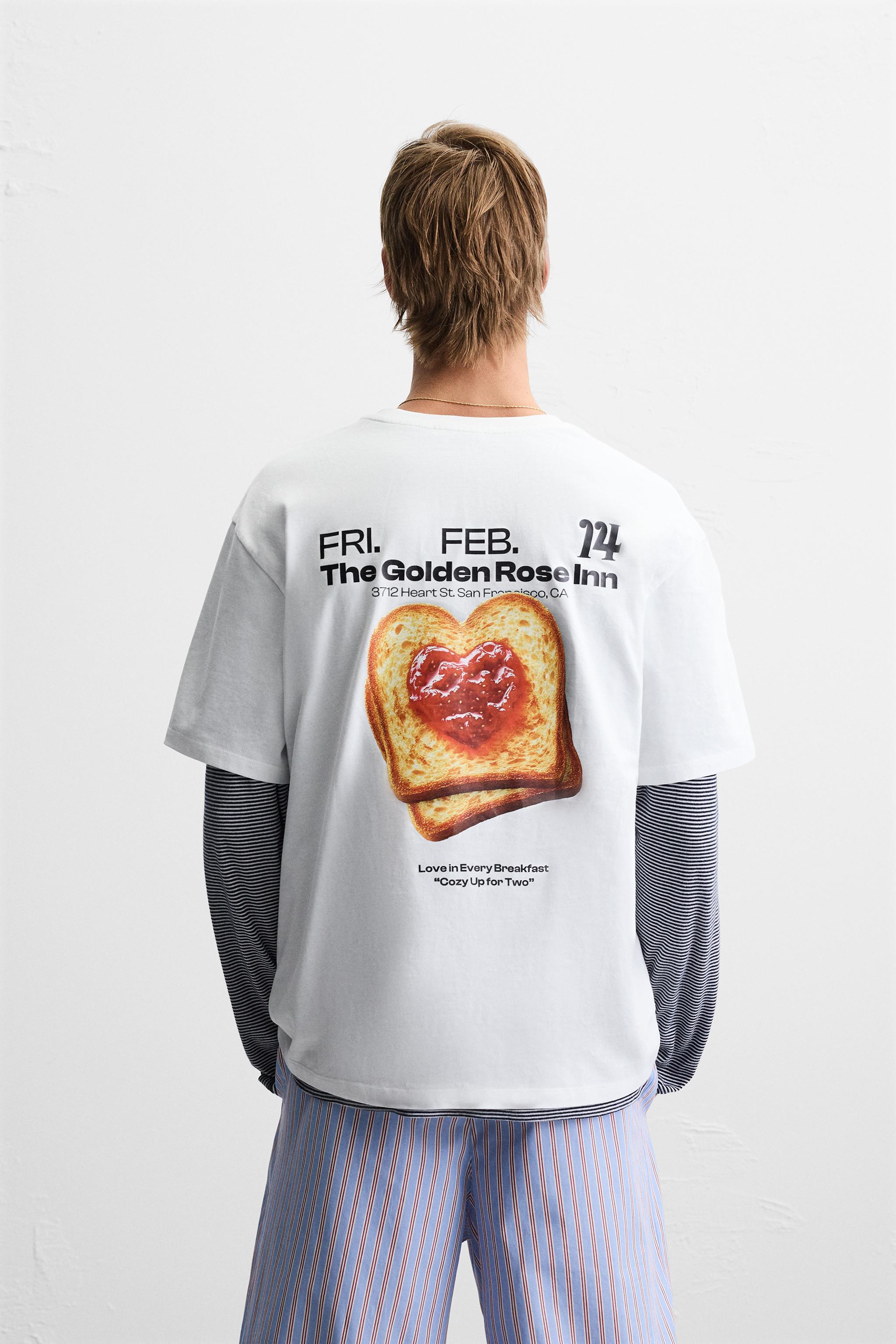 LIMITED EDITION TOAST PRINT T-SHIRT - White | ZARA Australia