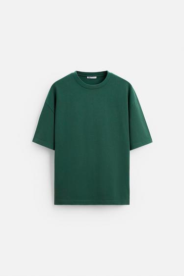 CAMISETA BÁSICA HEAVY WEIGHT - Verde da Zara