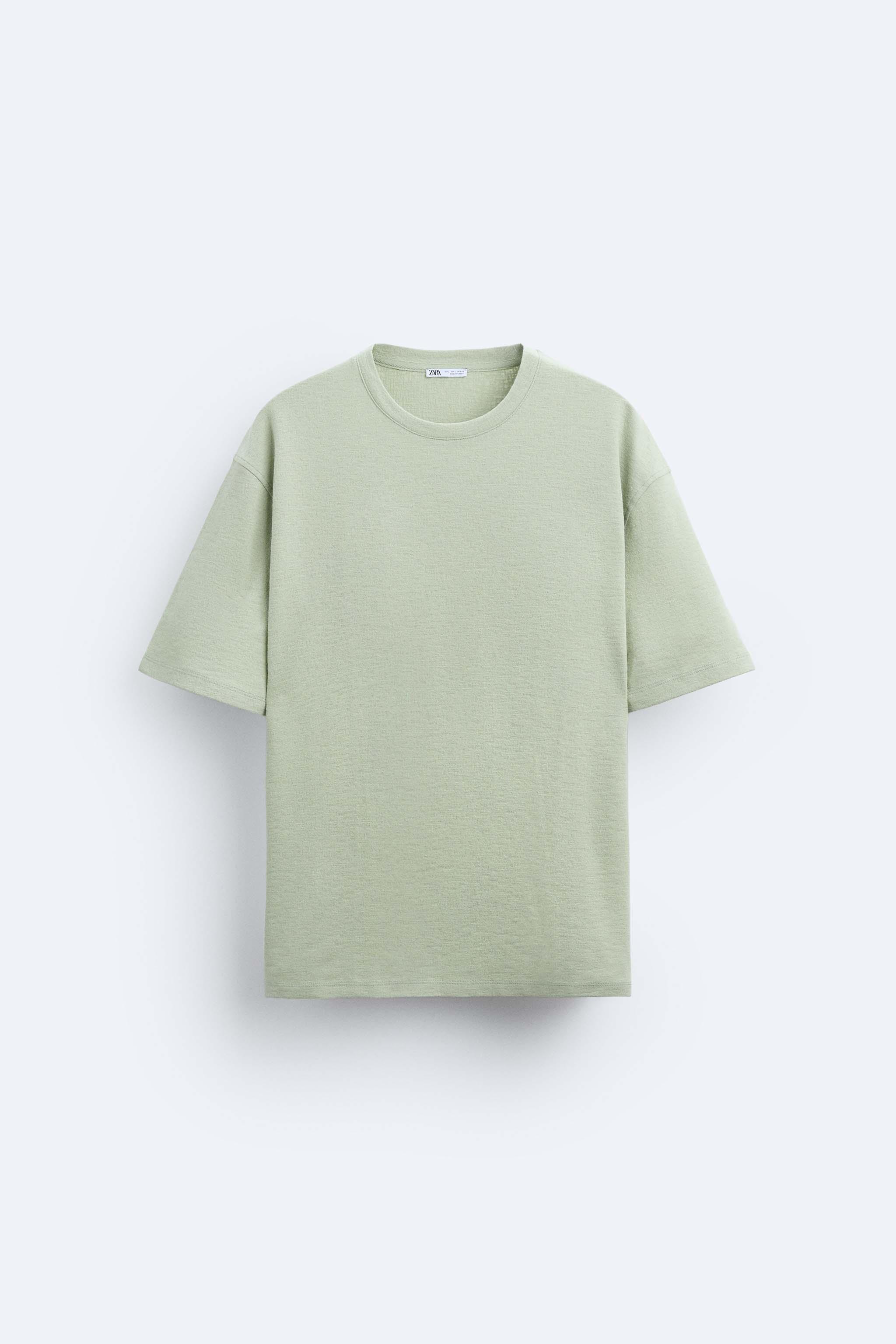 ラスティックテクスチャー Tシャツ - ライトグリーン | ZARA Japan / 日本