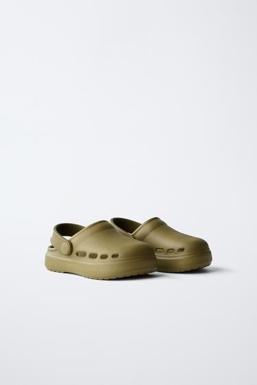 RUBBERISED CLOGS - Khaki Green by Zara - Image 1