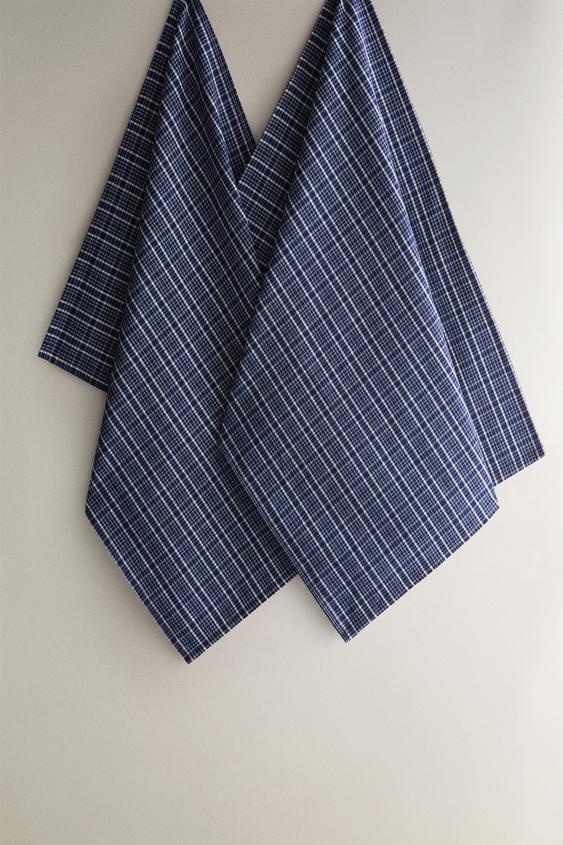 Zaras RUTIG KÖKSHANDDUK (2-PACK) - Blå - Bild 0