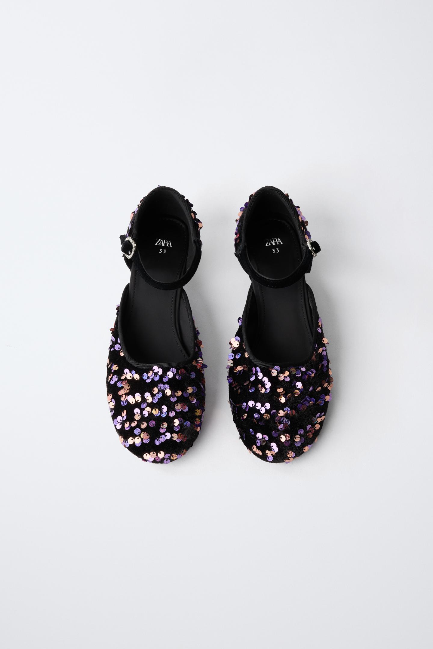Обувь Zara Sequin Heeled Shoes для детей, цвет: Фиолетовый — фото 4