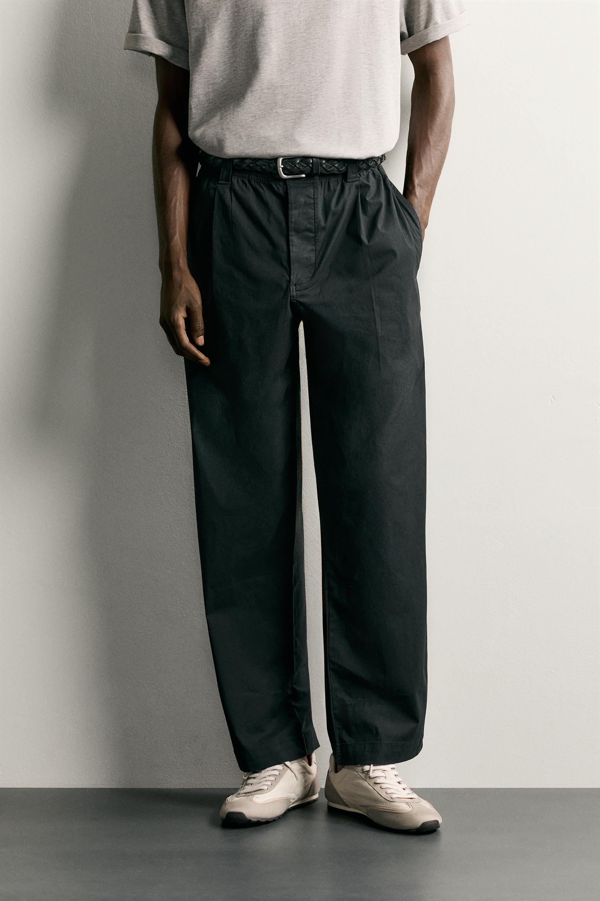 Мужские брюки Zara RELAXED FIT PLEATED JOGGER PANTS — фото 2