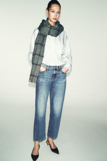 Zara Z1975 中腰及踝牛仔褲 - 藍色