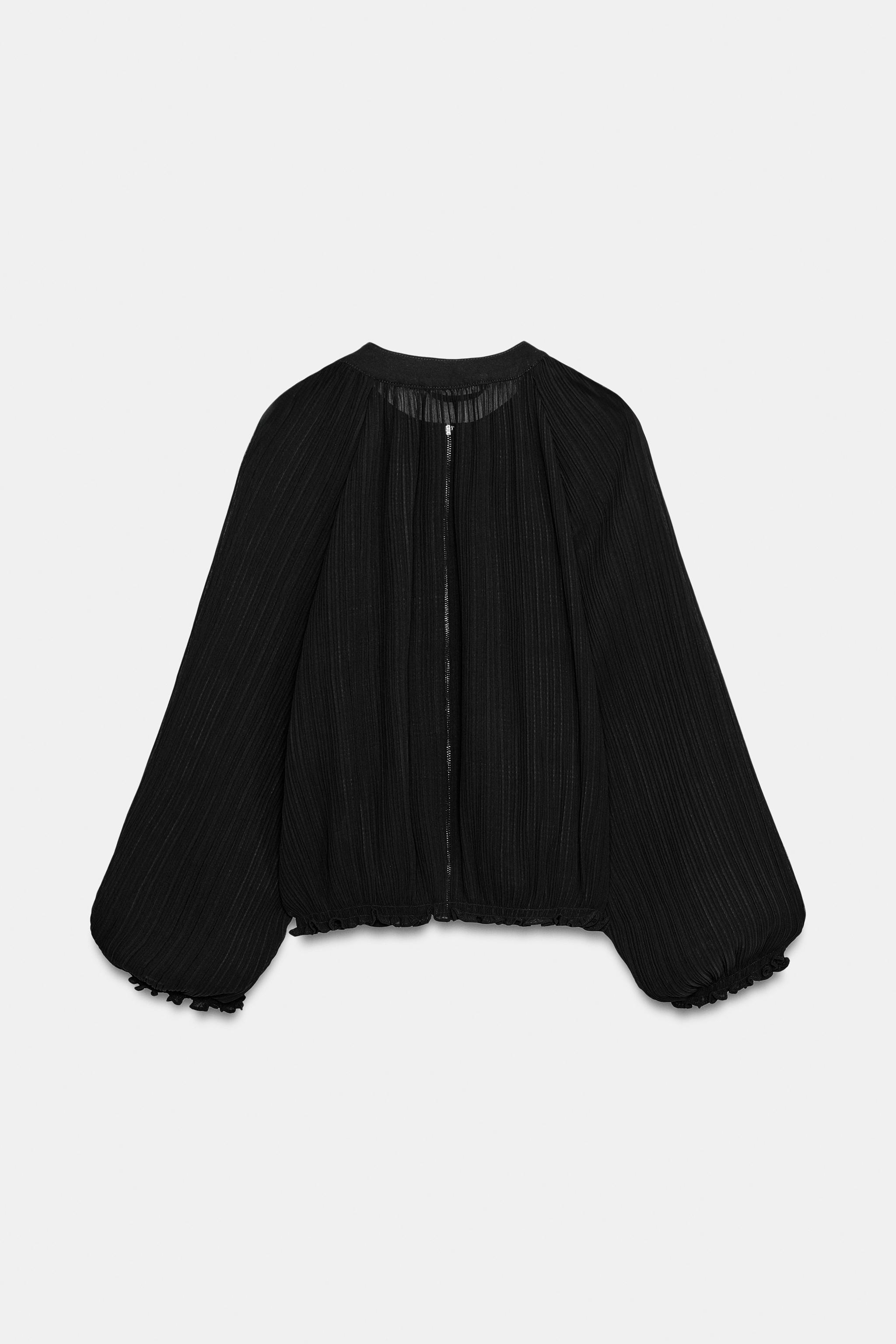 Женские куртки Zara PLEATED RUFFLED JACKET — фото 2