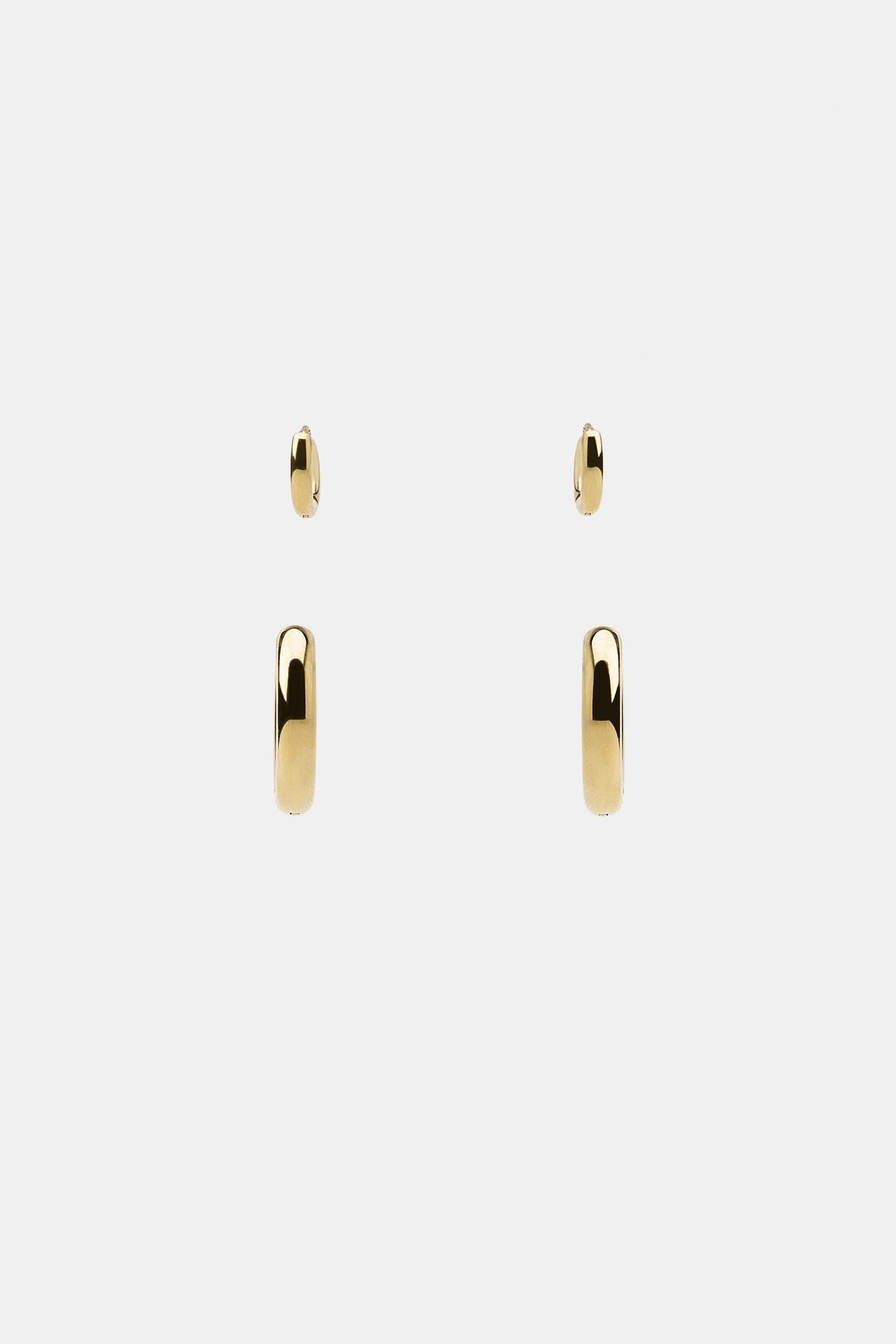 STAINLESS STEEL HOOP EARRING PACK — Golden