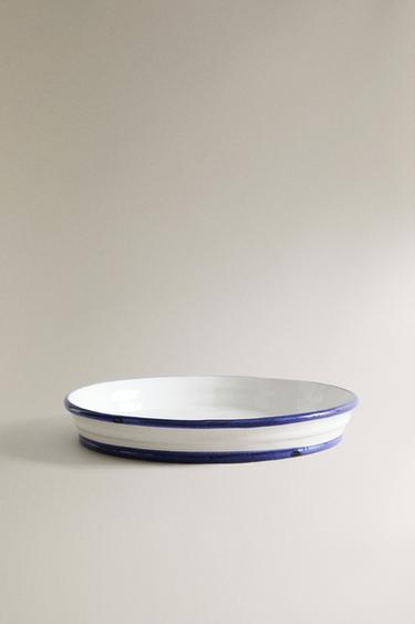STEINGUTSCHALE MIT KONTRASTRAND - Weiß / Marineblau von Zara - Bild 0