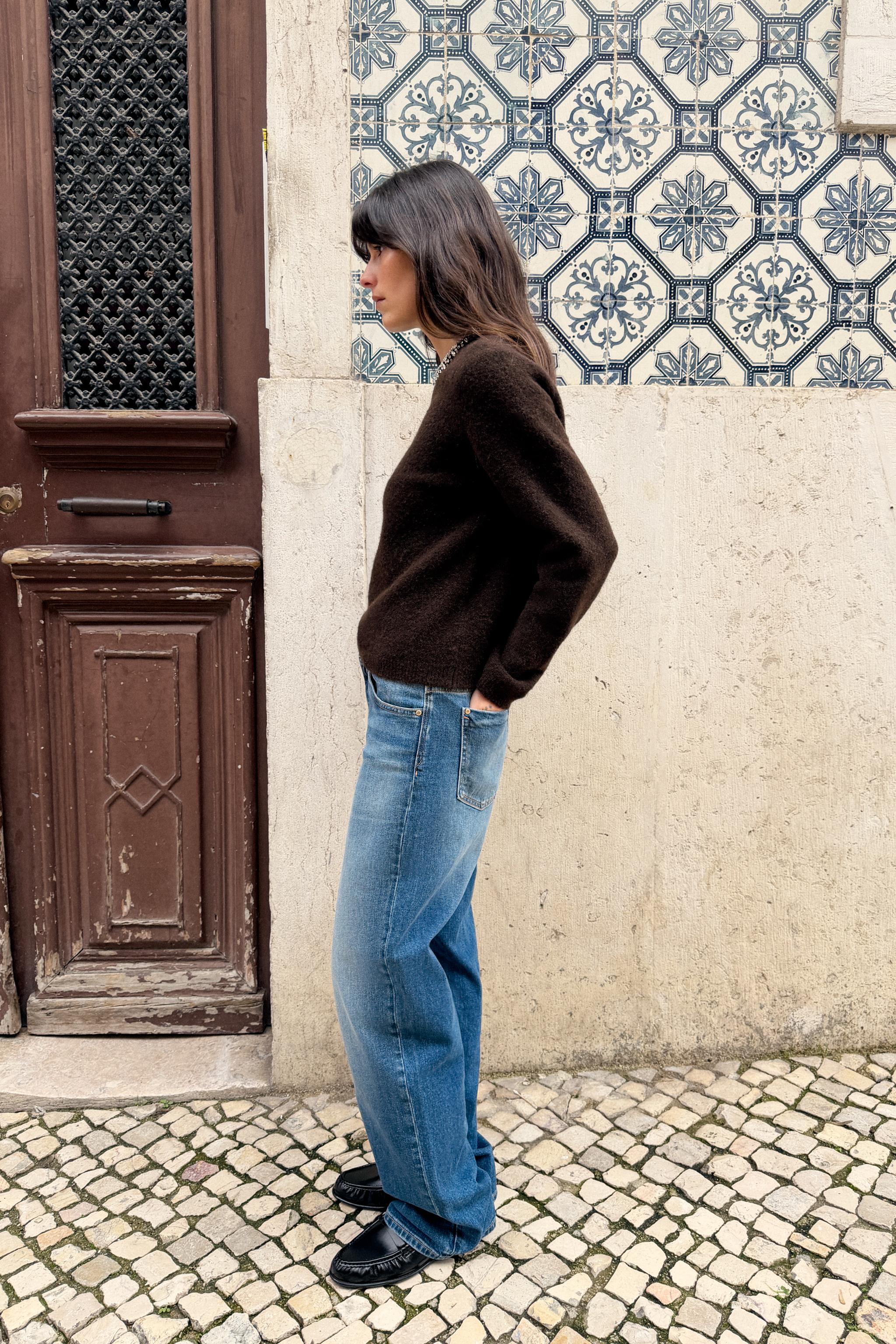 KNIT JEWELED BEAD COLLAR JUMPER