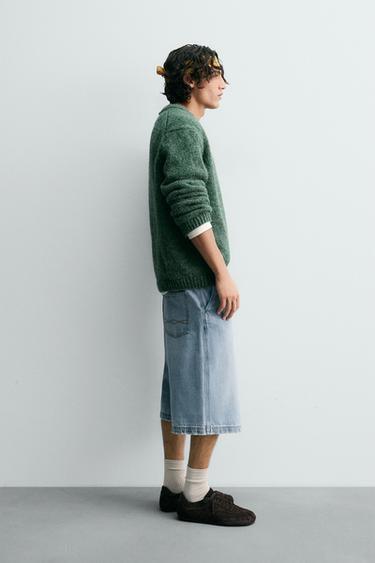 PULL TEXTURÉ - Vert de Zara - Image 3