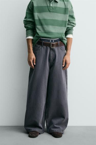 LIMITED EDITION WIDE-LEG TROUSERS - Mid-blue by Zara