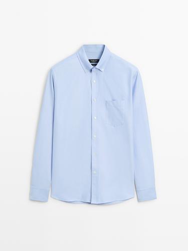 Chemise oxford regular fit - Bleu ciel de Zara