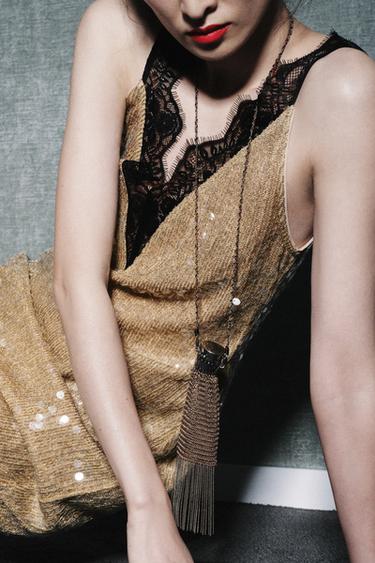 COLLAR COMBINADO BOLSO FLECOS - Oro viejo de Zara