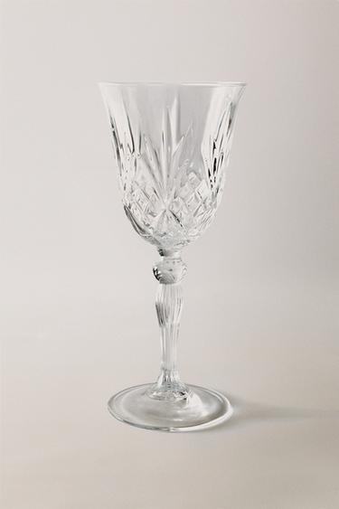 VERRE À VIN TAILLÉ CRISTALLIN - Transparent de Zara