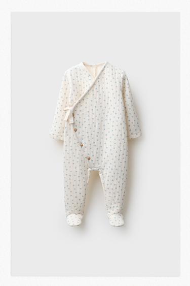 FLORAL QUILTED ONE-PIECE SUIT - Ecru by Zara
