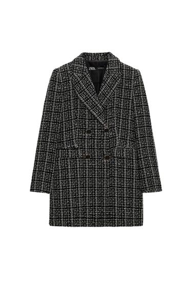 DOUBLE BREASTED TEXTURED WEAVE JACKET