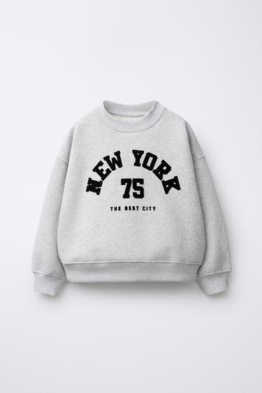 SUDADERA ESTAMPADO TEXTO FLOCK - Gris vigoré de Zara