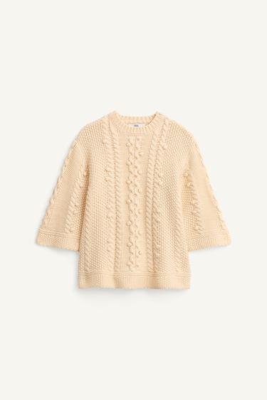 VESTIDO PUNTO BORDADOS LIMITED EDITION  - Crudo de Zara