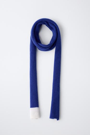 ÉCHARPE 100 % CACHEMIRE CONTRASTE 0FR. PARIS X ZARA - Bleu roi de Zara