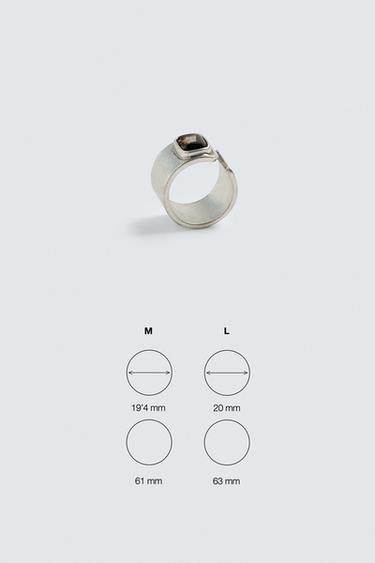 CONTRAST STONE IRREGULAR RING - Silver by Zara - Image 3