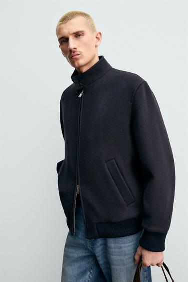 BLOUSON MÉLANGE LAINE MANTECO® ORIGINS - Bleu marine de Zara - Image 4