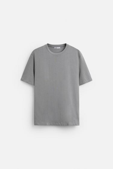 CAMISETA BÁSICA MEDIUM WEIGHT - Gris claro de Zara