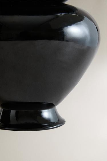 WIDE GLOSS VASE - Black by Zara - Image 3