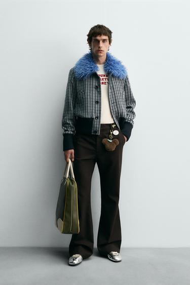 CONTRAST CHECK BOMBER JACKET HARRY LAMBERT FOR ZARA X DISNEY - Brown-Blue by Zara