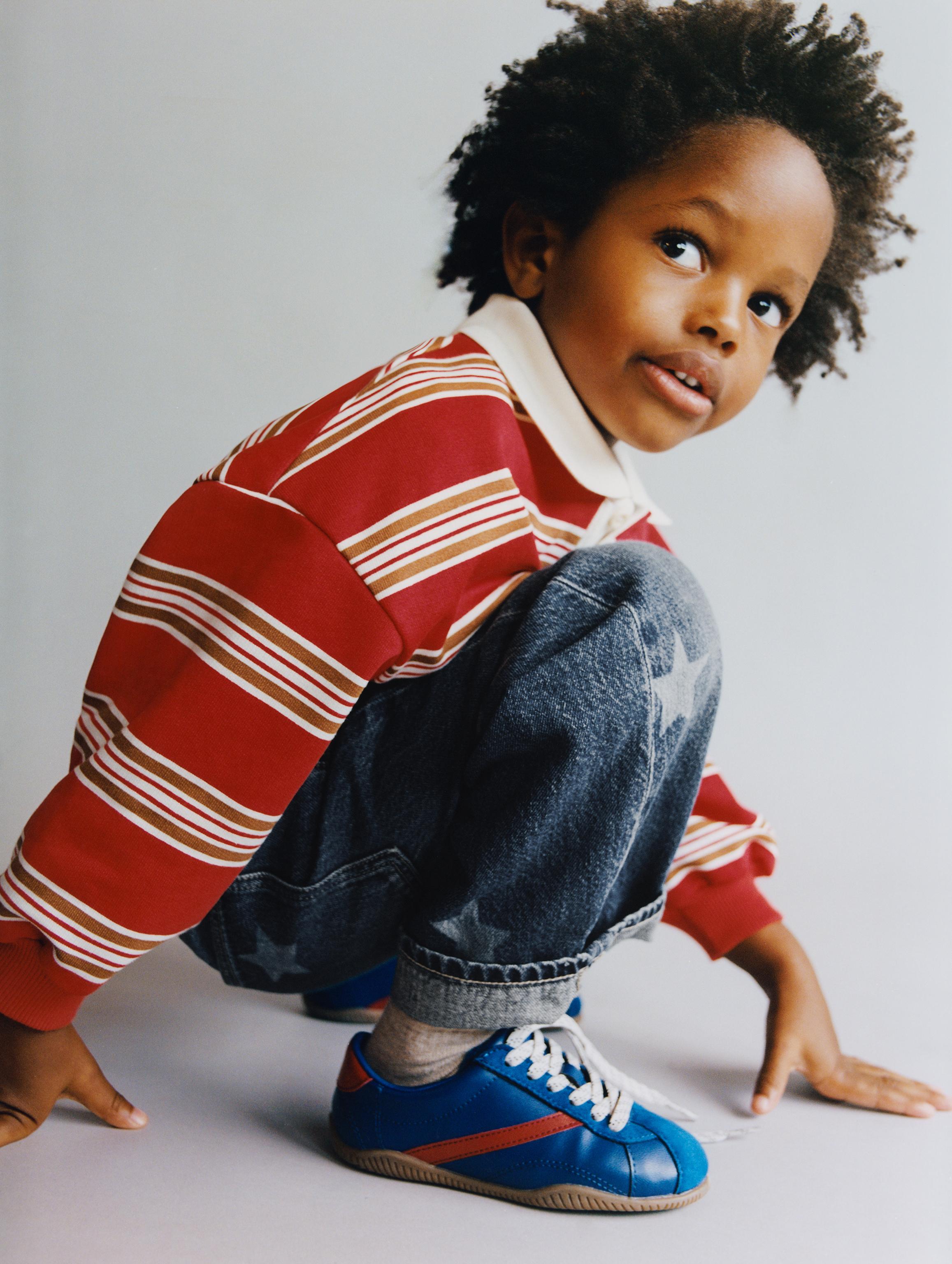 MICKEY MOUSE © DISNEY STRIPED POLO SWEATSHIRT — BURGANDY MARS