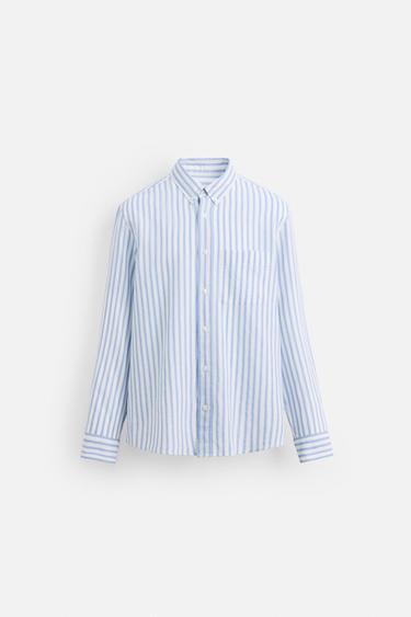 COTTON - LINEN SHIRT - striped by Zara
