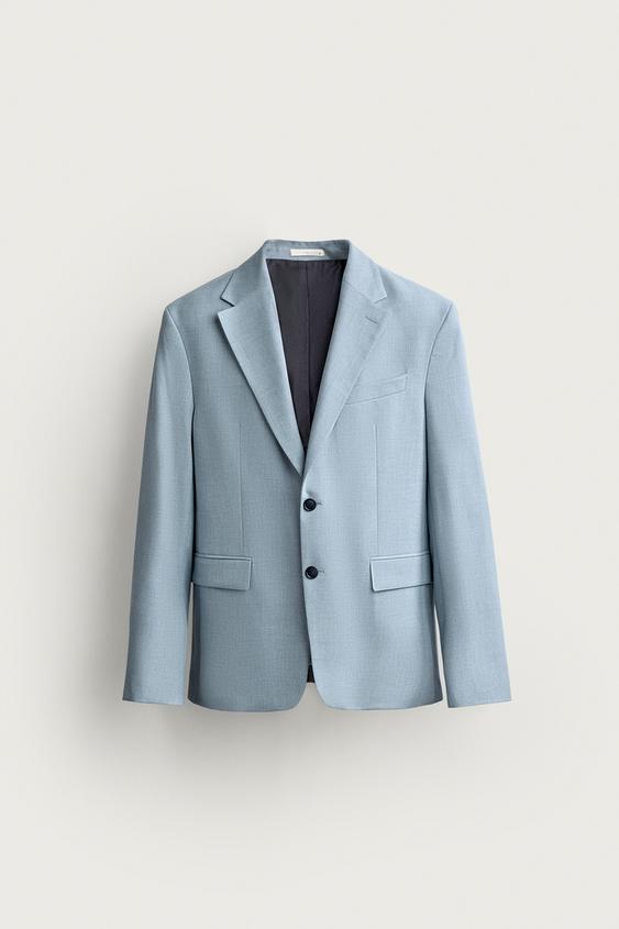 REGULAR FIT SUIT BLAZER - Sky blue by Zara - Image 0