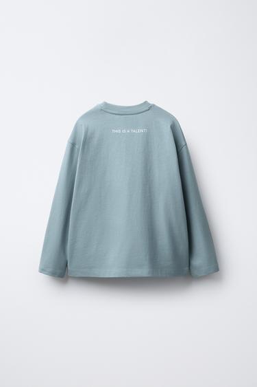 T-SHIRT À INSCRIPTION IMPRIMÉE - Bleu clair de Zara - Image 2