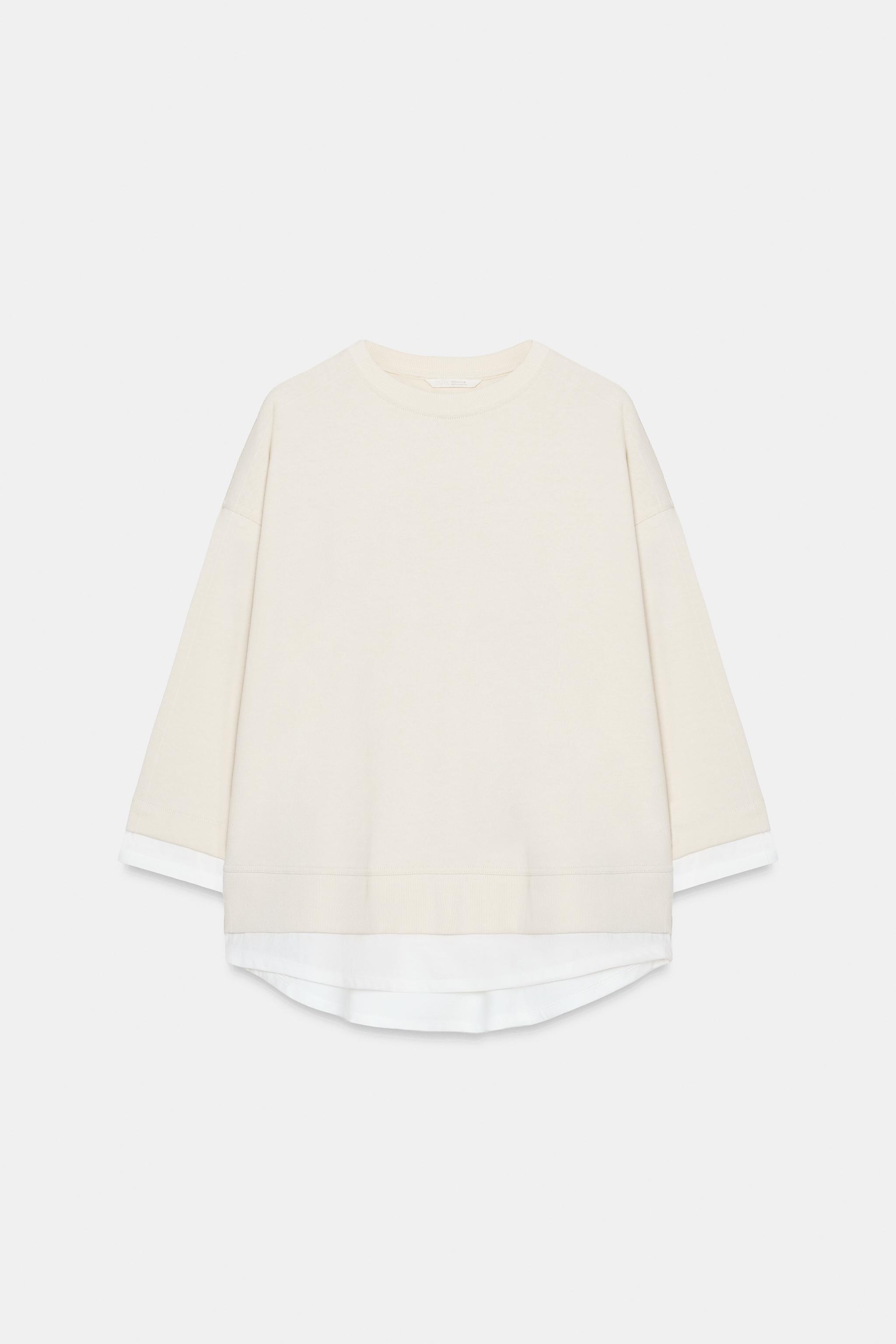 Zara COMBINED LONG-SLEEVE SWEATSHIRT — фото 5