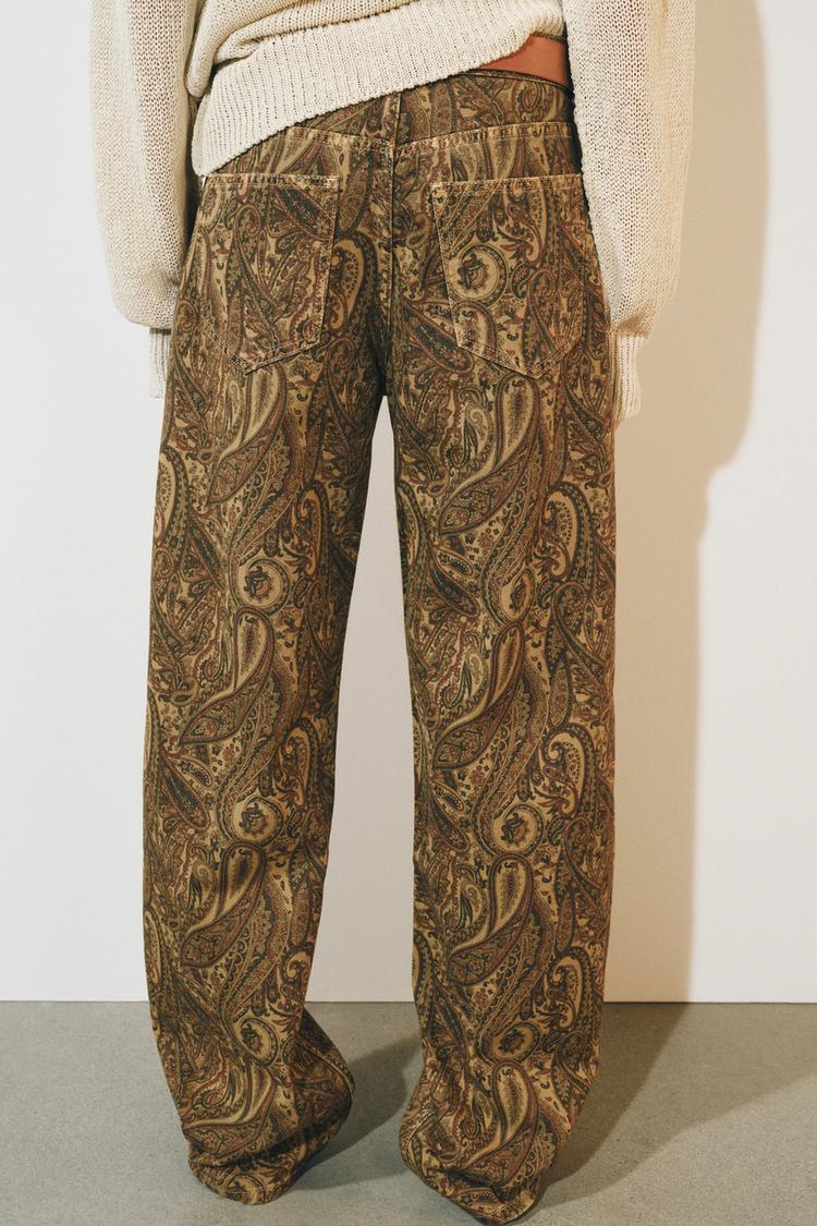 Pantalón de mezclilla ZW COLLECTION con corte recto, tiro medio y estampado 3