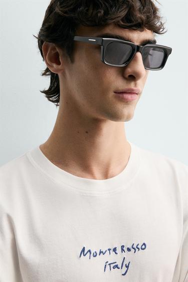 T-SHIRT À IMPRIMÉS EN CONTRASTE - Blanc de Zara - Image 4