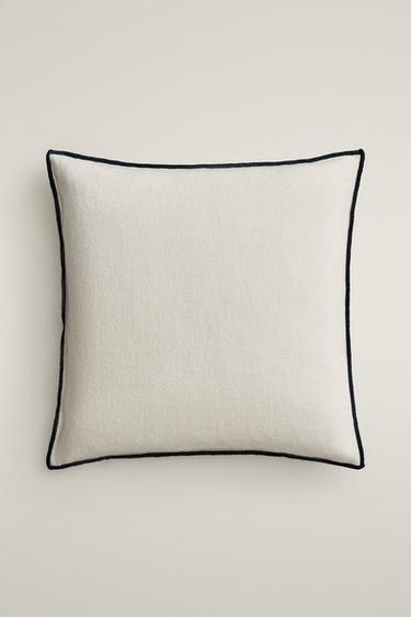 FUNDA COJÍN LINO - Blanco de Zara - Imagen 0