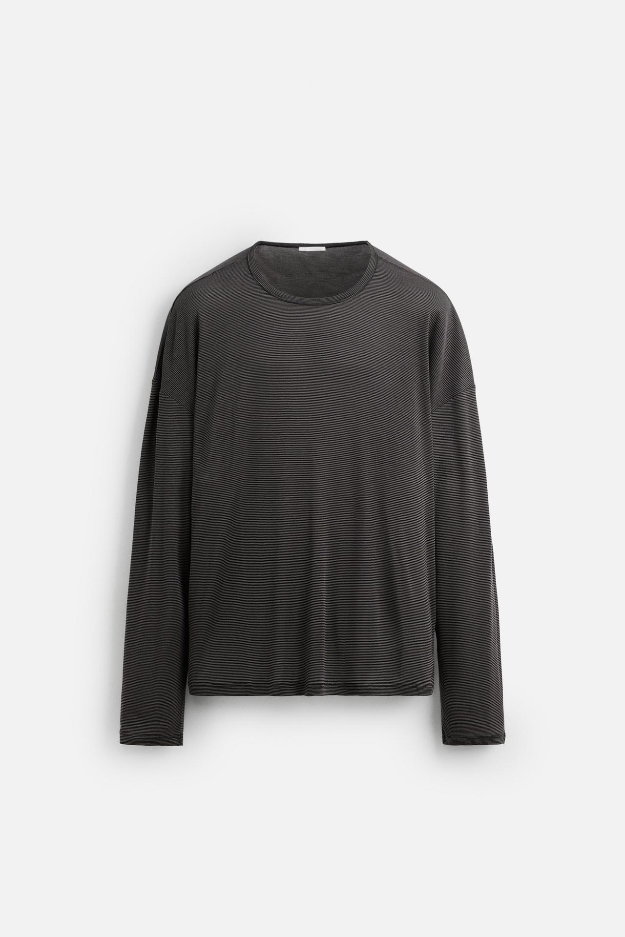 STRIPED T-SHIRT - Grey by Zara