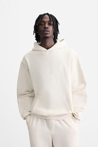 HOODIE CAPUCHA BÁSICA - Blanco roto de Zara
