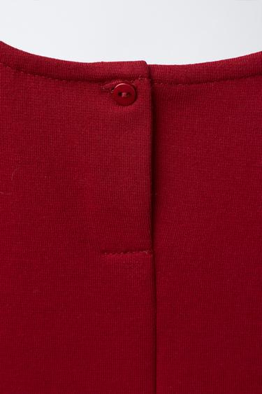 ROBE EN MAILLE ROMA AVEC NŒUD EN VELOURS - Rouge foncé de Zara - Image 3