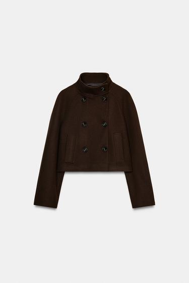 VESTE COURTE À COL MONTANT - Marron de Zara - Image 5