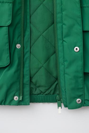 Zara CONTRAST DETAIL PARKA - Green