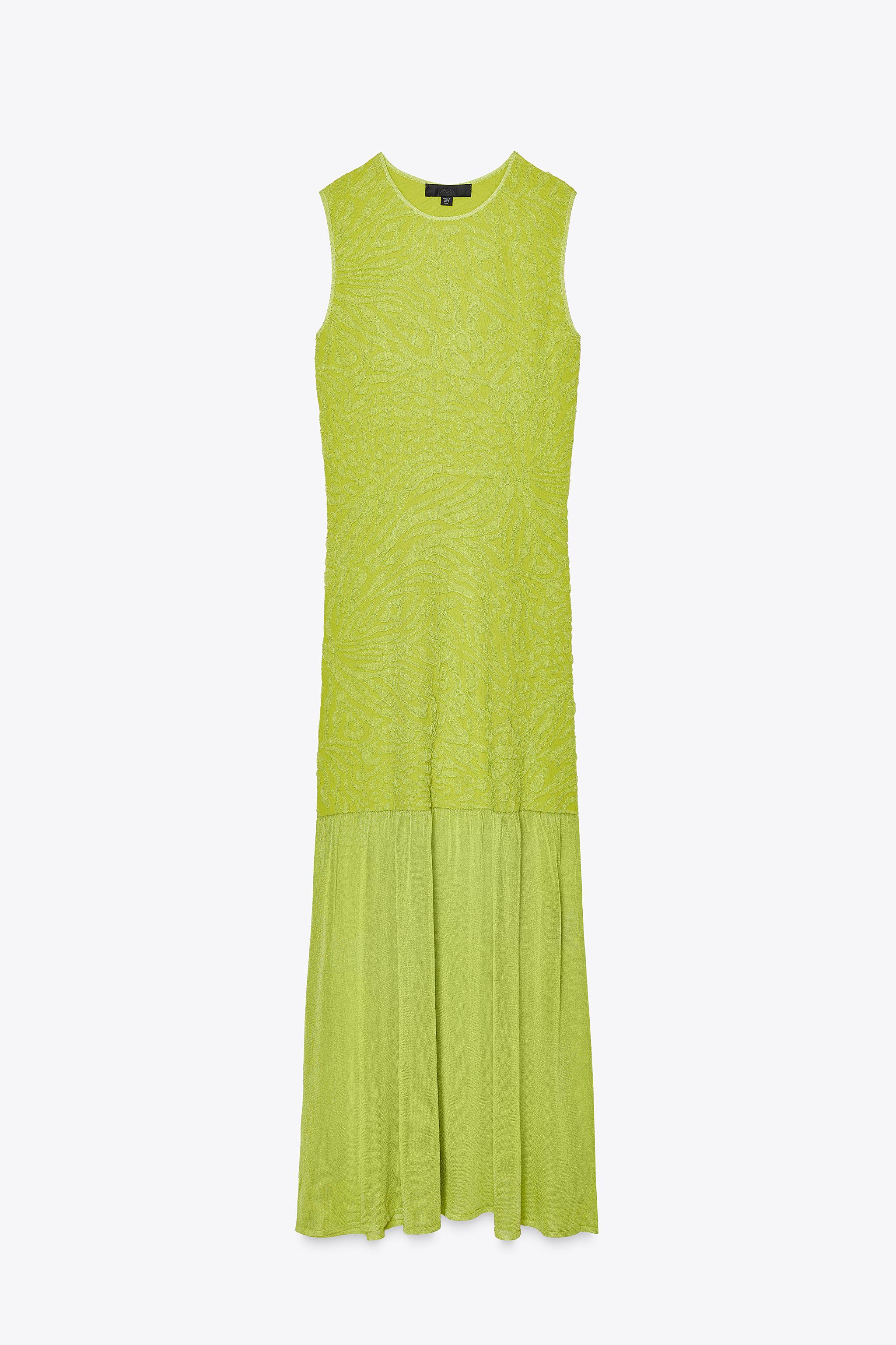 COMBINATION KNIT DRESS - Lime green | ZARA United States