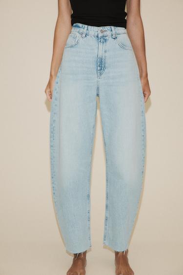 JEANS BARREL TRF TIRO ALTO - Azul claro de Zara