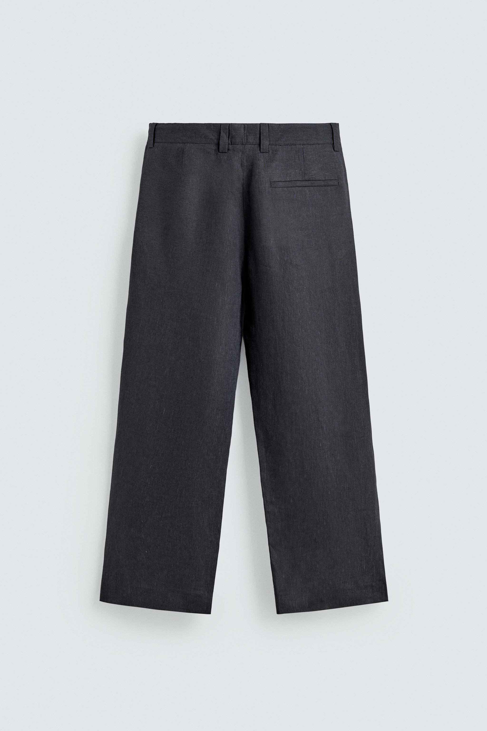 100% LINEN PLEATED PANTS
