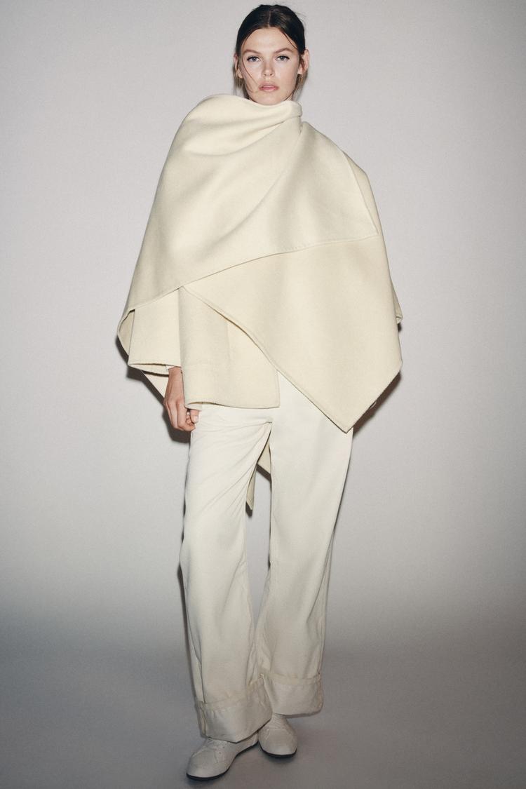 ZW COLLECTION WOOL BLEND CAPE COAT