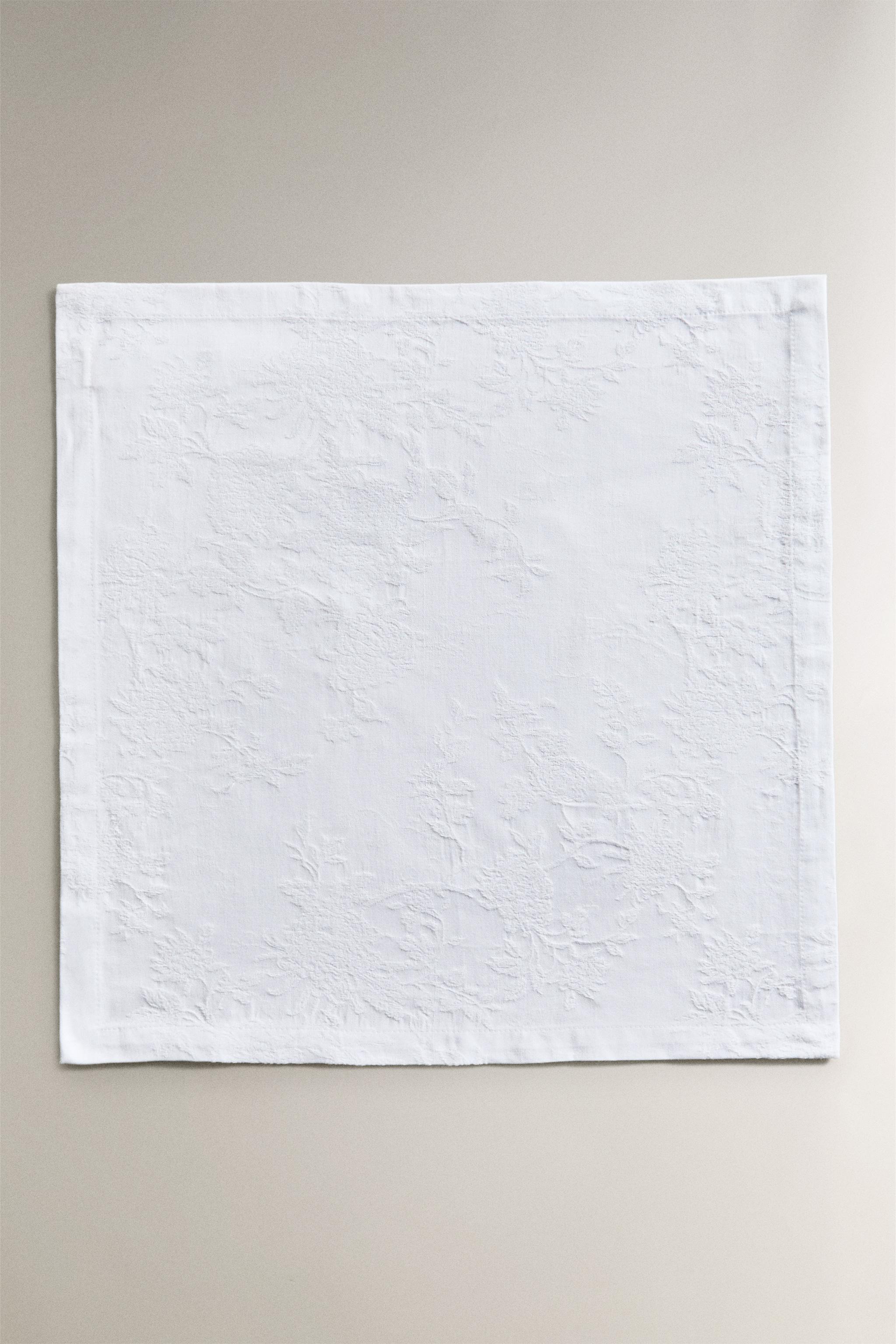 JACQUARD COTTON NAPKIN PACK (PACK OF 2) — White