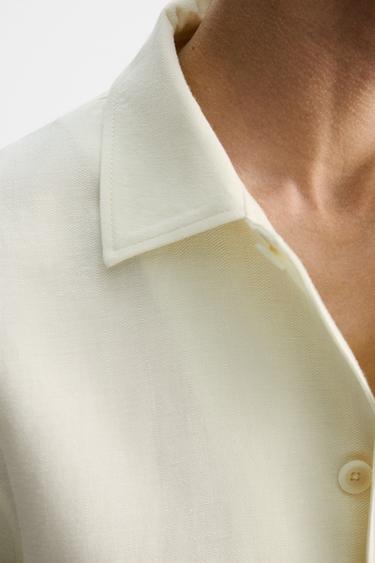 HERRINGBONE LINEN/WOOL OVERSHIRT - LIMITED EDITION - Oyster-white by Zara - Image 5