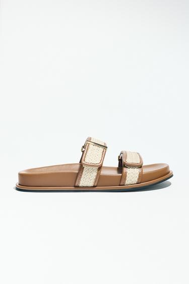 FABRIC STRAPPY SANDALS - Light beige by Zara